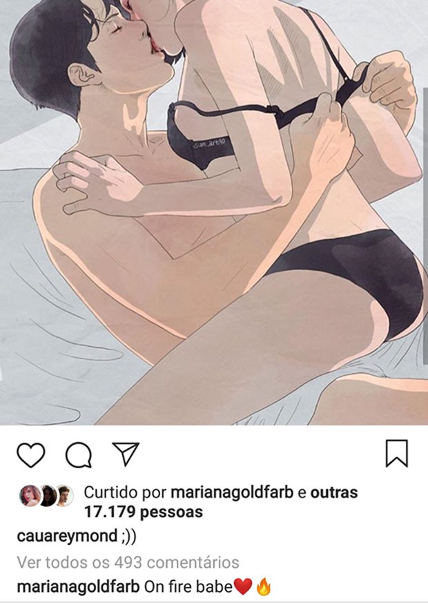 Mariana Goldfarb comenta post de Cauã Reymond (Foto: Reprodução)