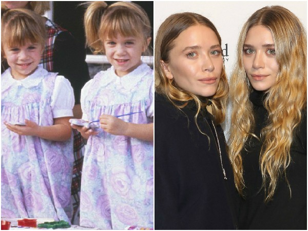 Mary-Kate e Ashley Olsen em 1992 e 2014 (Foto: Getty Images)