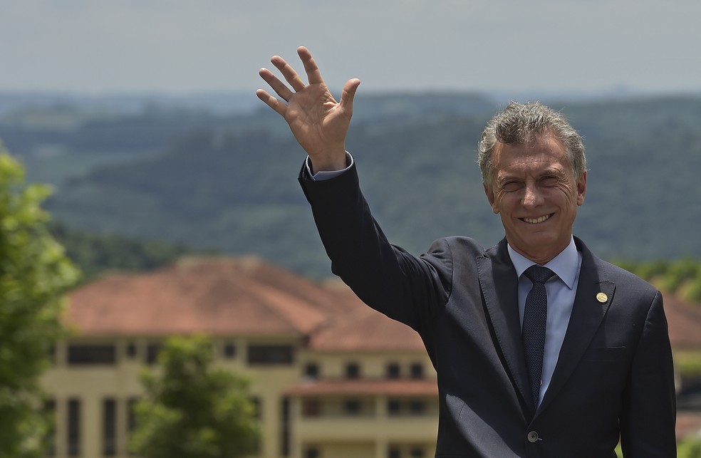 Macri na Cúpula do Mercosul em Bento Gonçalves — Foto: AFP/Carl de Souza