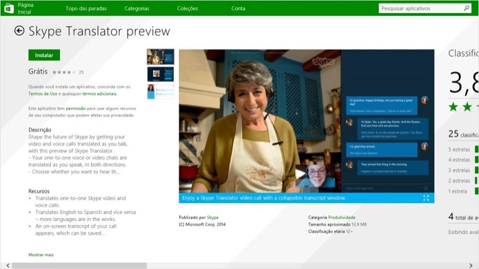 Instalando o Skype Translator no Windows 8.1 (Foto: Reprodu??o/Helito Bijora) 