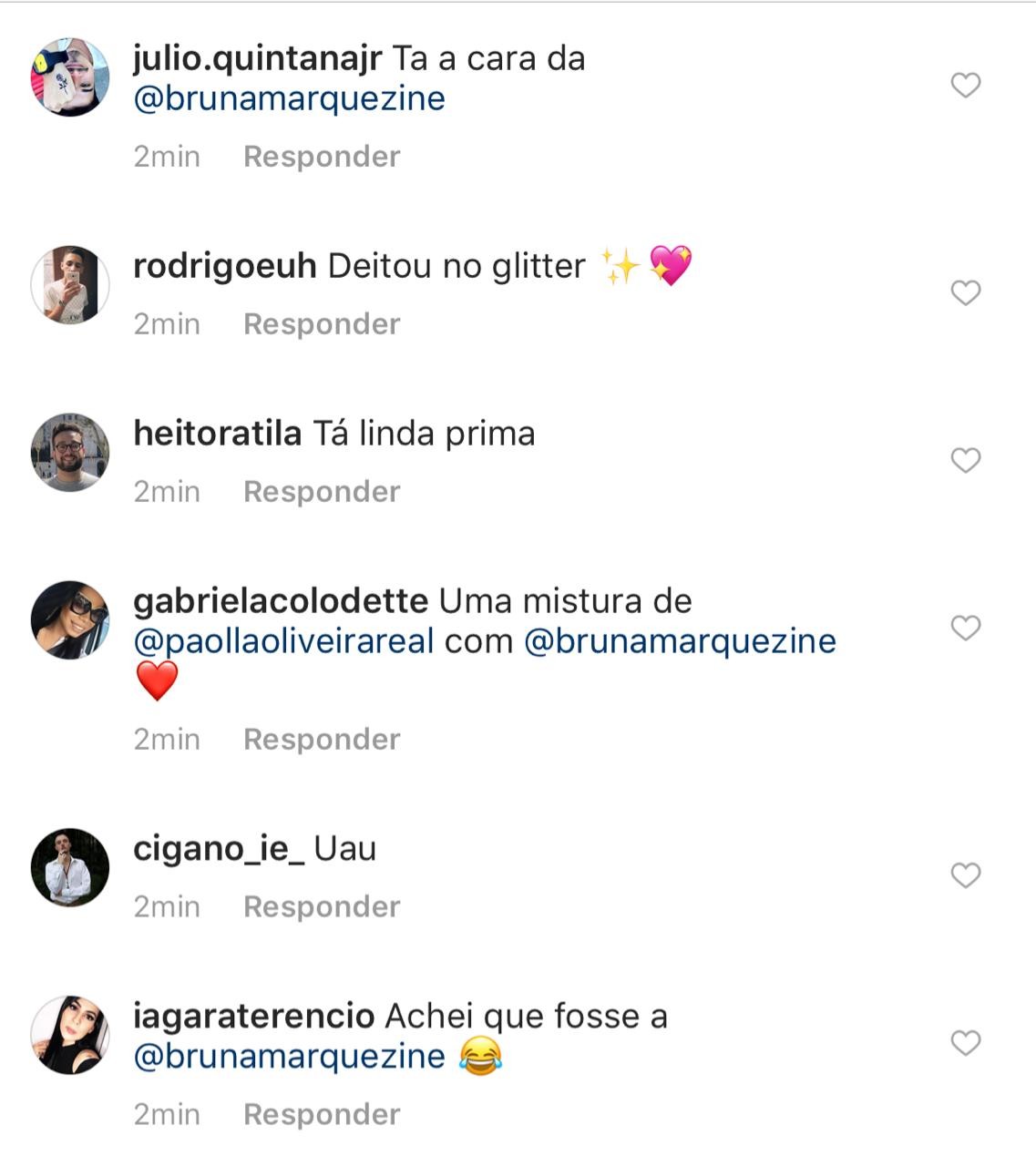 Fãs comentam semelhança entre Pabllo Vittar e Bruna Marquezine (Foto: reprodução/Instagram)