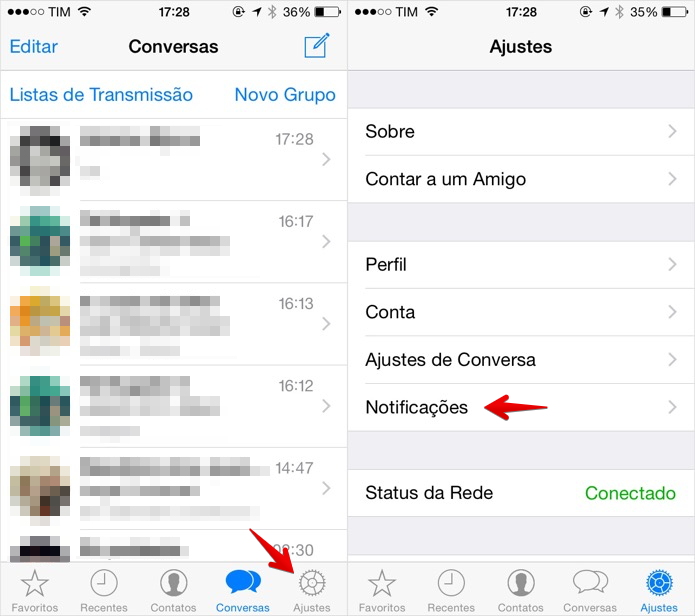 Acesse as configurações do WhatsApp (Foto: Foto: Reprodução/Helito Bijora) Acesse as configurações do WhatsApp (Foto: Foto: Reprodução/Helito Bijora)