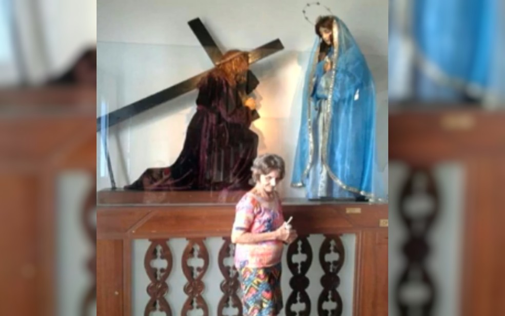 Idosa foi morta a pauladas pela inquilina, em Trindade, segundo a polícia — Foto: Reprodução/TV Anhanguera