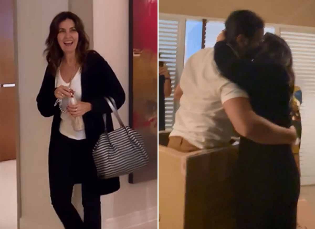 Fátima Bernardes ganha festa surpresa e namorado sai de caixas de presente (Foto: Reprodução/Instagram)
