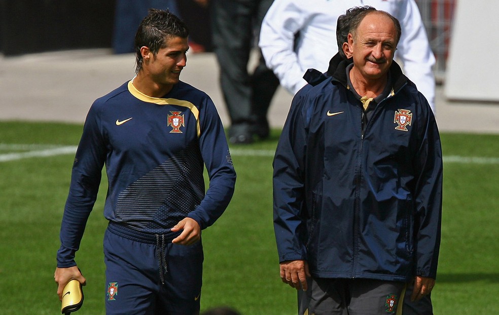 felipão Scolari e Cristiano Ronaldo portugal — Foto: Getty Images
