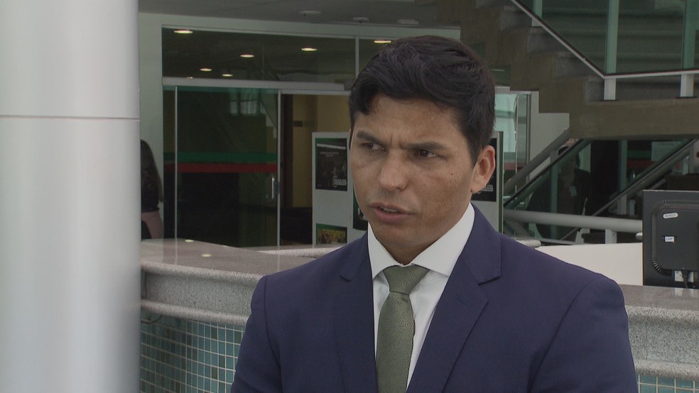 Delegado Guilherme Sousa Melo, da 26Âª Delegacia de PolÃ­cia, em Samambia investigou caso Rhuan Maycon â€” Foto: TV Globo/ ReproduÃ§Ã£o