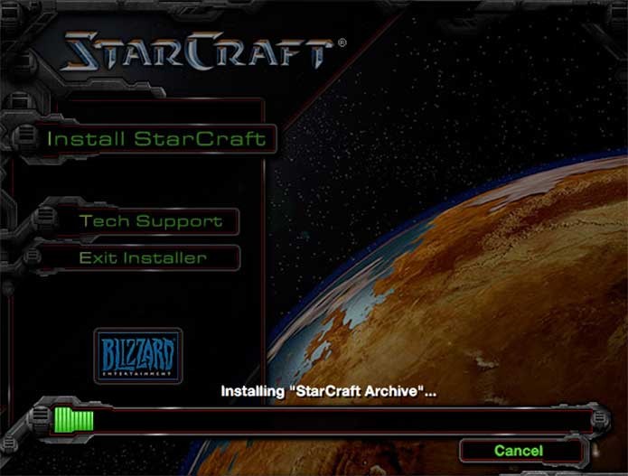 A instalação de StarCraft é simples e rápida (Foto: Reprodução/Felipe Vinha)