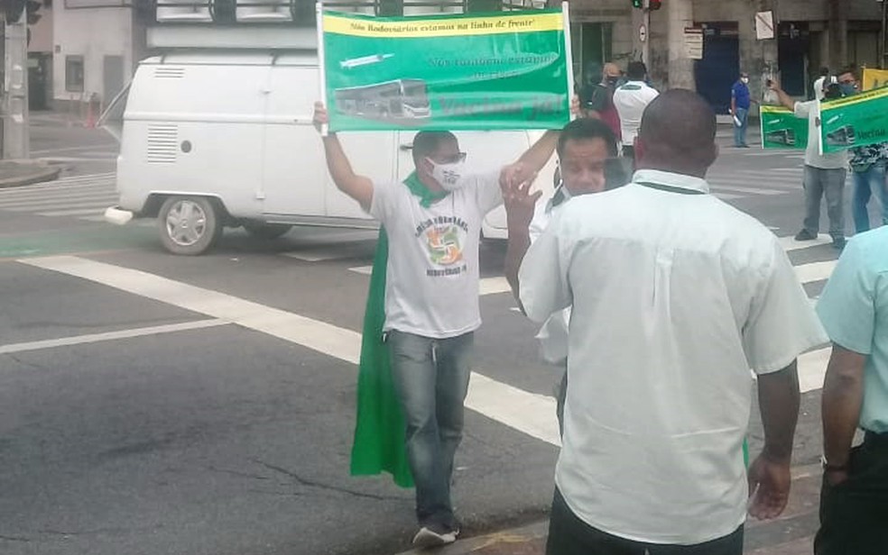 Rodoviários do Grande Recife pediram vacinação da categoria contra a Covid-19 — Foto: Reprodução/WhatsApp
