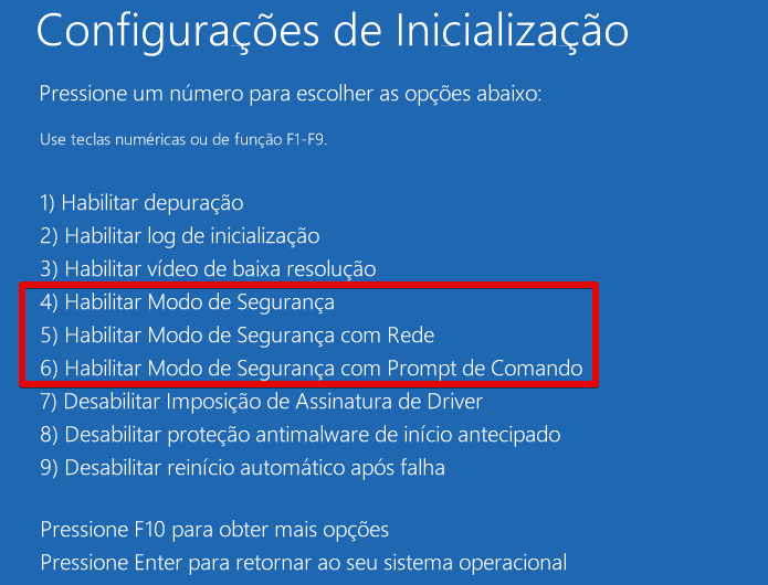 Habilitando o modo de segurança no Windows 10 (Foto: Reprodução/Helito Bijora) 