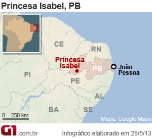 Mapa Princesa Isabel (Foto: Arte/G1)
