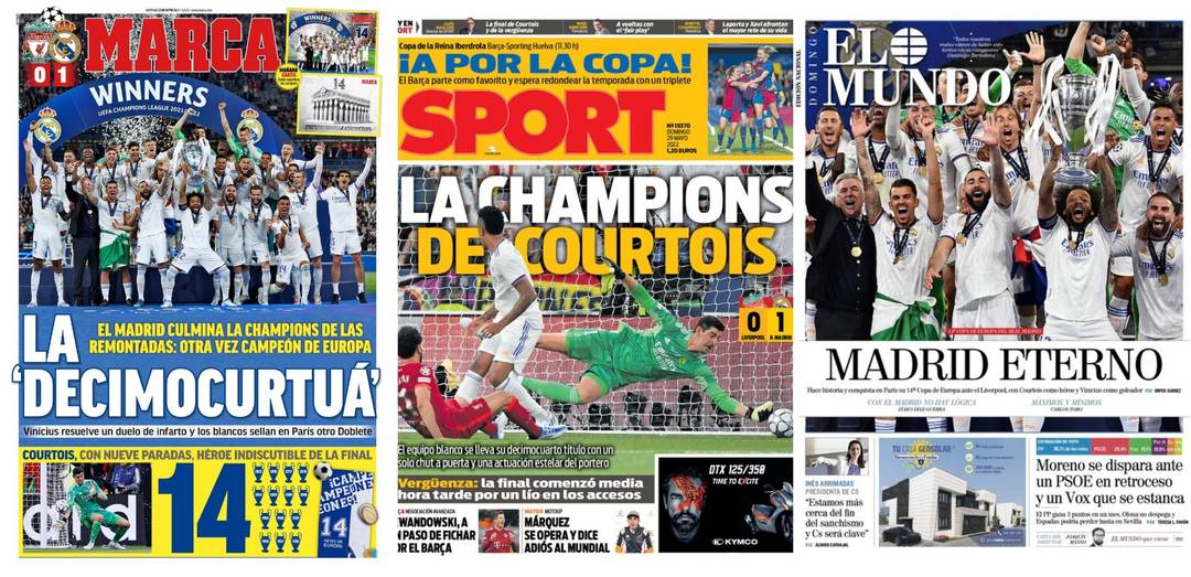 Jornais espanhóis sobre a final da Champions