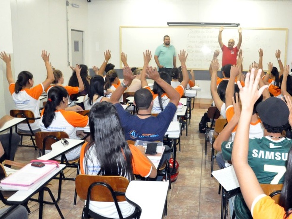 Sala de aula em Campo Grande (MS) — Foto: Aliny Mary Dias/G1MS
