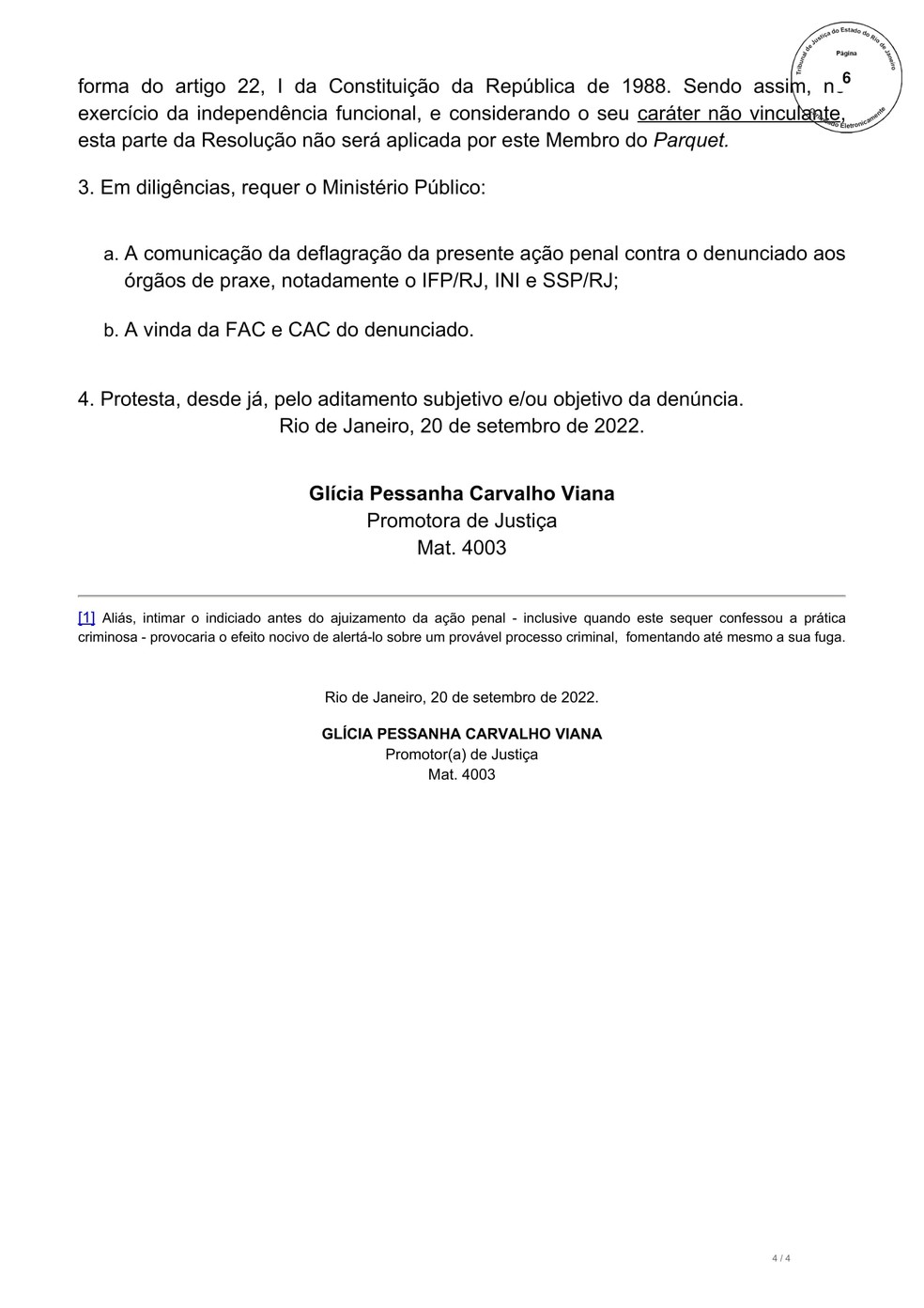 Denúncia do MP contra torcedor do Flamengo que assediou jornalista - Parte 2 — Foto: Reprodução