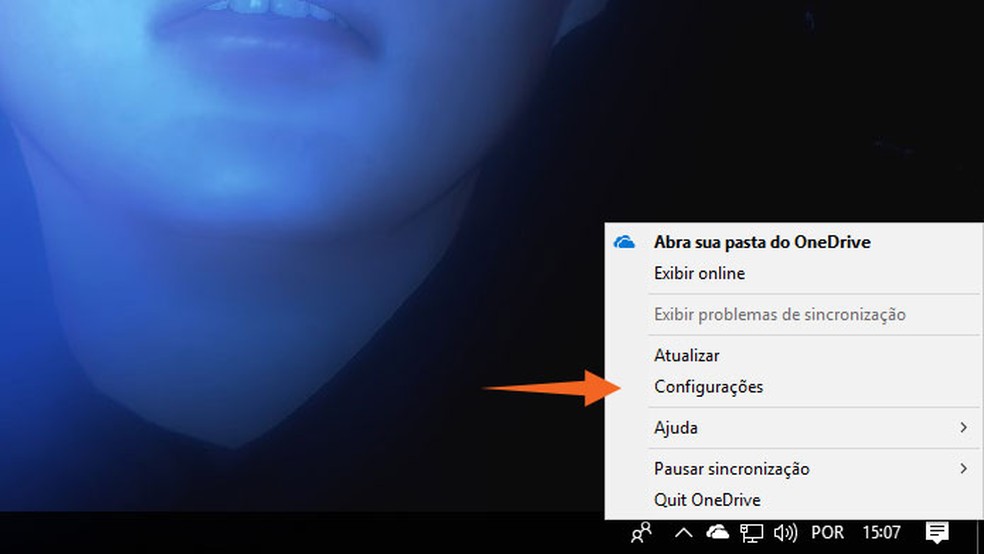 Abra as configurações do OneDrive no Windows (Foto: Reprodução/Tais Carvalho)