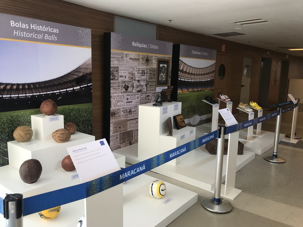 Itens em exposição no Maracanã (Foto: Divulgação)