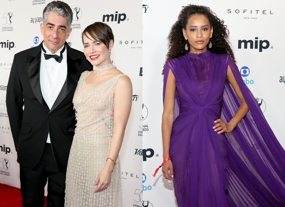 Michel Melamed, Leticia Colin e Tais Araujo no Emmy Internacional