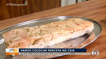 Panceta especial vai para o forno ao vivo no JA1; veja a receita
