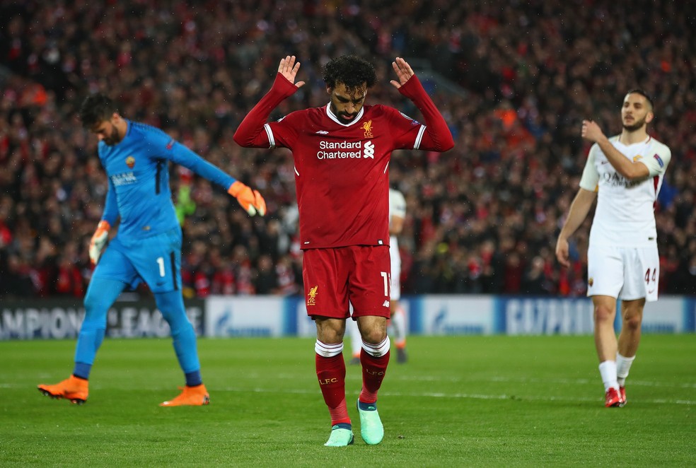 Salah nÃ£o celebrou gols diante da Roma, onde jogou por duas temporadas (Foto: Getty Images)