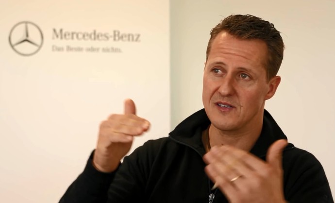 Michael Schumacher na última entrevista antes do acidente de esqui, ao site da Mercedes (Foto: Reprodução)