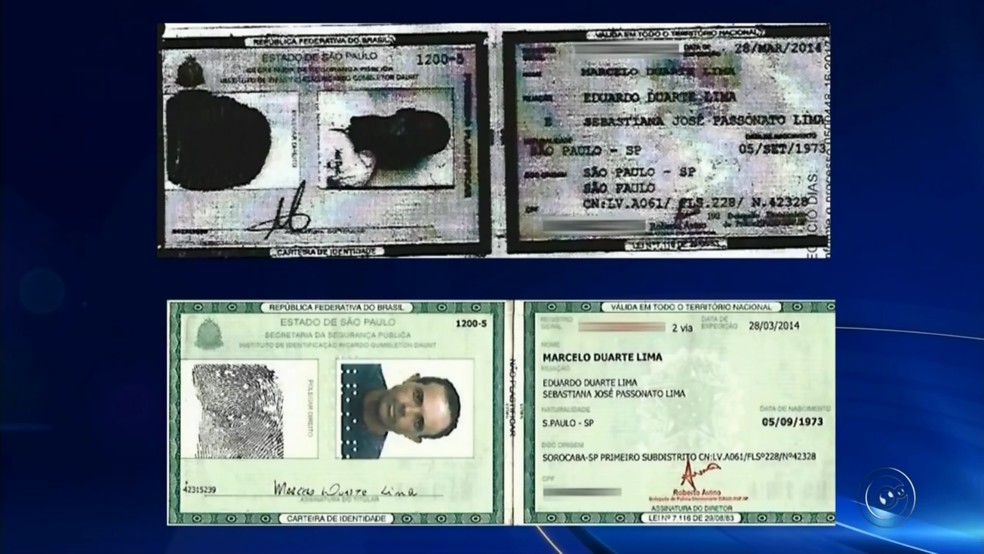Segundo o vigia, o documento de identidade da vÃ­tima foi clonado (Foto: ReproduÃ§Ã£o/TV TEM)