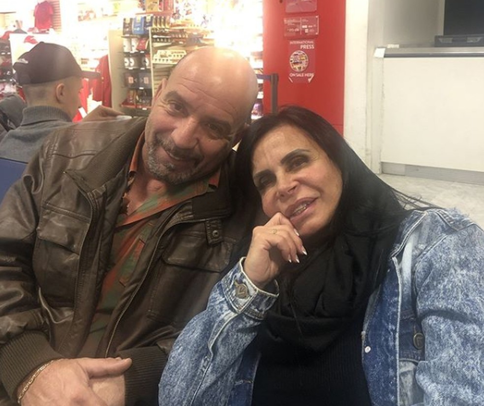 Gretchen e o marido, Carlos Marques, estão sem se ver há três meses — Foto: Reprodução/Instagram