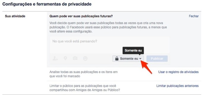 Ação para ver outras opções de privacidade para posts do Facebook (Foto: Reprodução/Marvin Costa) Ação para ver outras opções de privacidade para posts do Facebook (Foto: Reprodução/Marvin Costa)