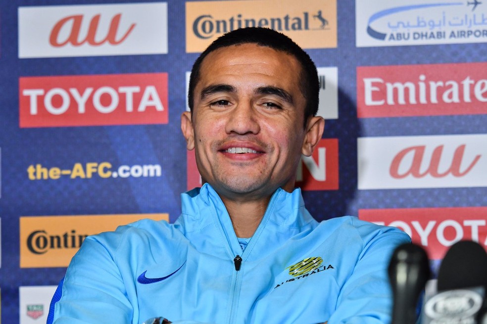 Aos 37 anos, Tim Cahill ainda é uma das figuras mais importantes da Austrália (Foto: Reprodução / Twitter)