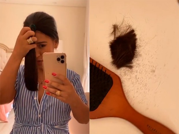 Simone Mendes corta o cabelo sozinha em casa (Foto: Reprodução/Instagram)