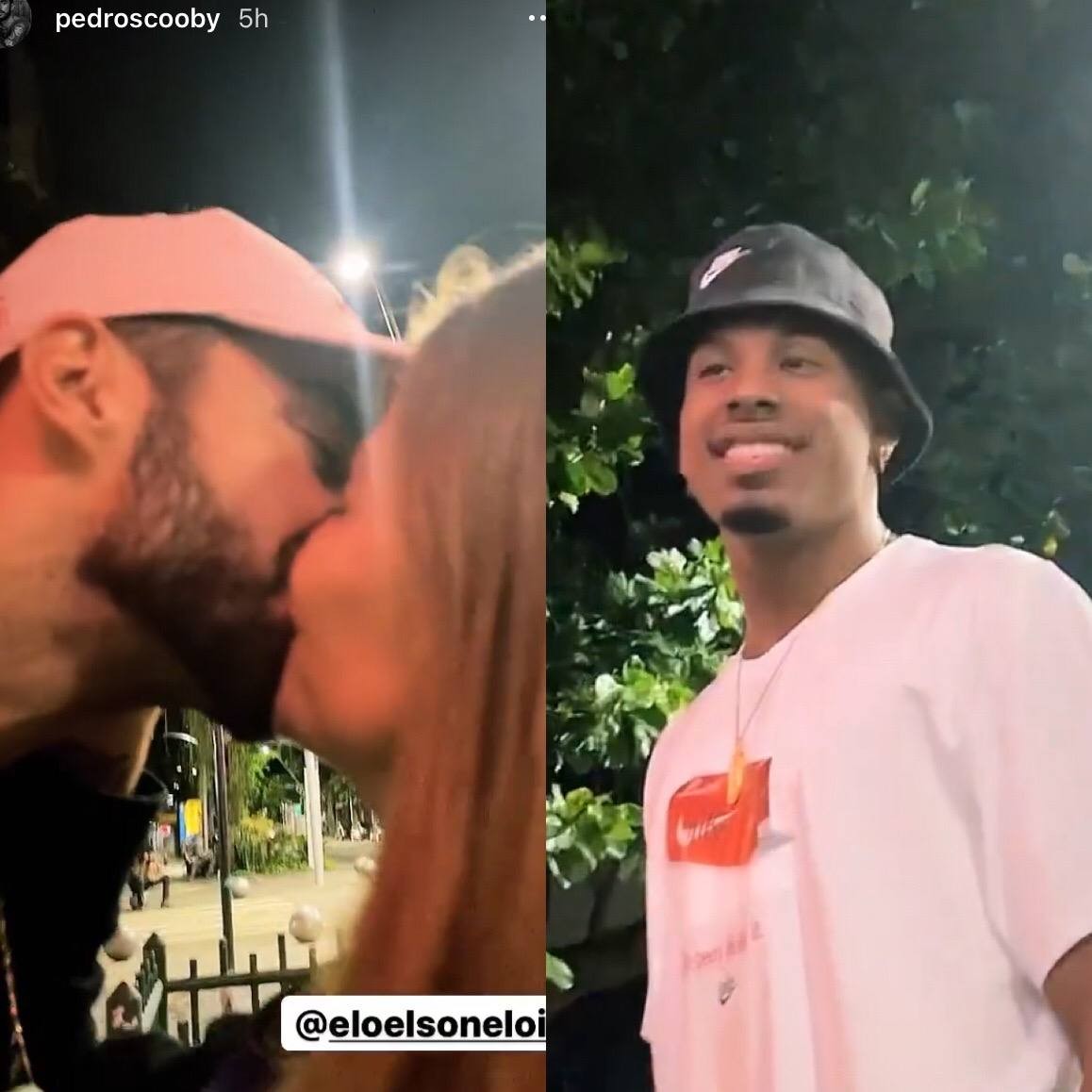 Pedro Scooby e Cíntia Dicker trocam carinhos e modelo filma reação de Paulo André (Foto: Reprodução / Instagram)