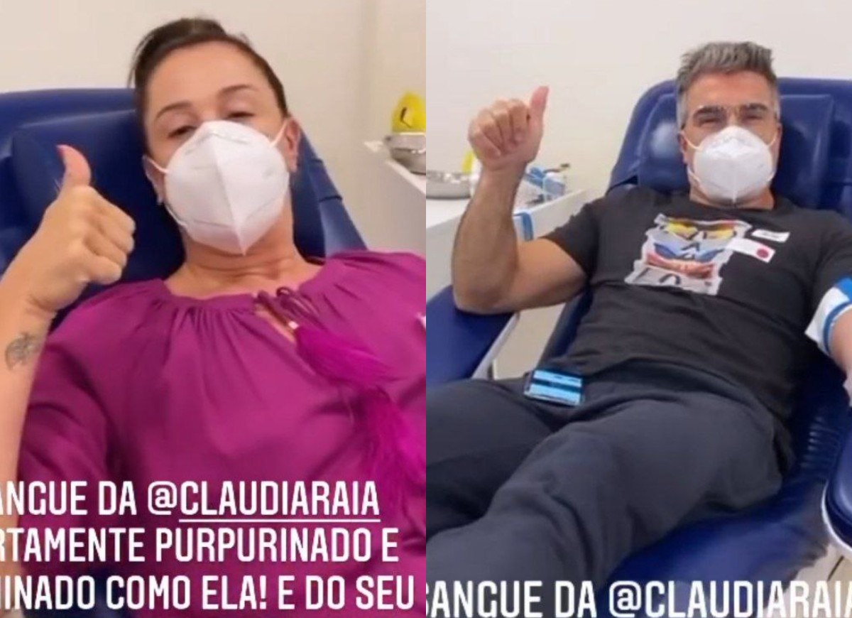 Claudia Raia e Jarbas Homem de Mello doam sangue para Paulo Gustavo (Foto: Reprodução/Instagram)