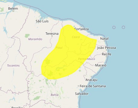 Inmet emite alerta amarelo de baixa umidade para 97 municípios da Paraíba