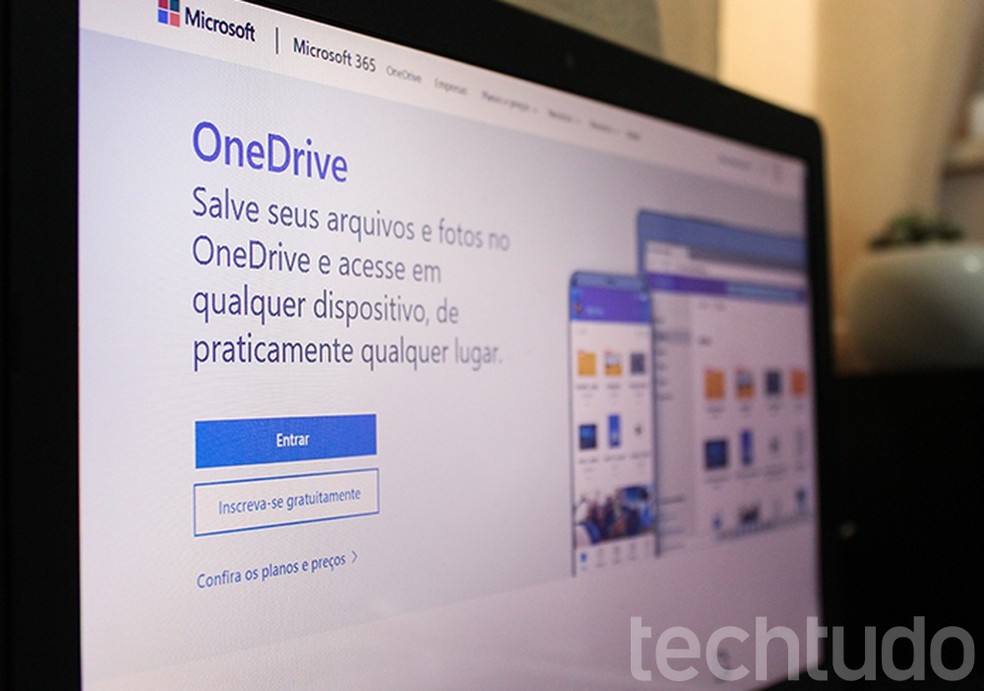 Nuvem da Microsoft permite armazenamento gratuito de 5 GB — Foto: Caroline Doms/TechTudo