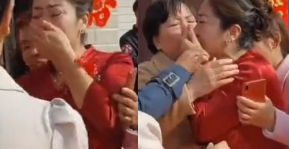 Na China, noiva descobre que é filha da sogra durante seu casamento  (Foto: Reprodução)