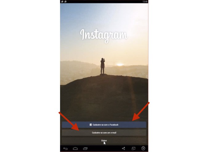 Faça cadastro no Instagram pelo Facebook ou do jeito convencional (Foto: Gabriella Fiszman/ TechTudo)