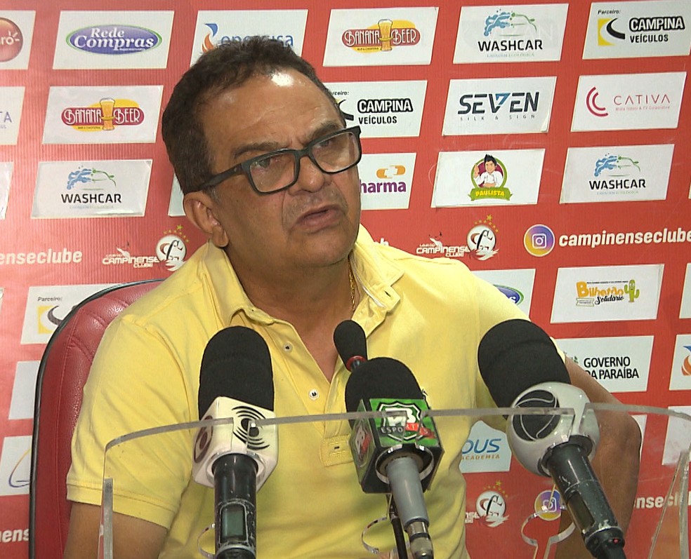 Francisco DiÃ¡ disse que sÃ³ permanece no Campinense se for campeÃ£o â€” Foto: ReproduÃ§Ã£o / TV ParaÃ­ba
