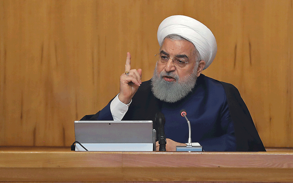 O presidente do IrÃ£, Hassan Rouhani, discursa na capital TeerÃ£ â?? Foto: HO / PresidÃªncia iraniana / via AFP Photo