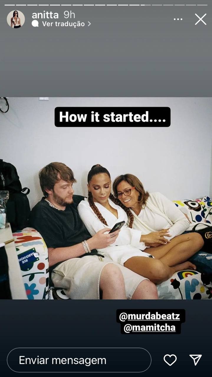 Anitta mostra interação entre a mãe, Miriam, e o novo namorado, Murda Beatz (Foto: Reprodução / Instagram)