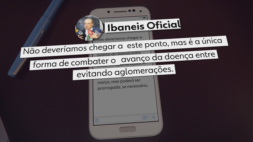 Ibaneis Rocha fala em rede social sobre novo decreto para conter pandemia no DF — Foto: TV Globo/Reprodução