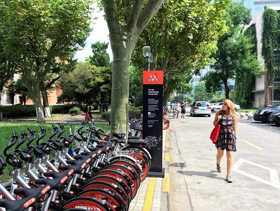 Chinesa Mobike tem sistema de bicicletas compartilhadas conectadas, que geram dados sobre tráfego de ciclistas nas cidades (Foto: Divulgação)