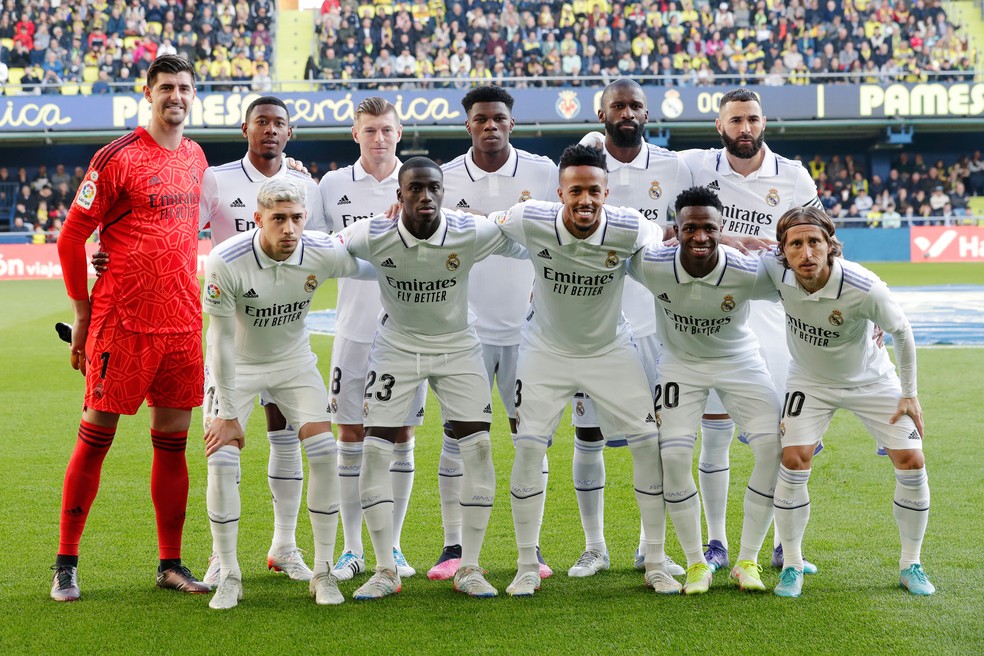 Time titular do Real Madrid usado contra o Villarreal: nenhum espanhol começou jogando — Foto: David S. Bustamante/Soccrates/Getty Images