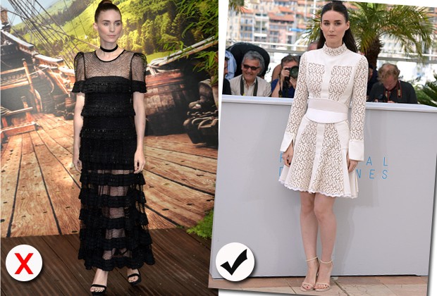 Rooney Mara mostra que o comprimento do vestido faz toda a diferença (Foto: Getty Images)