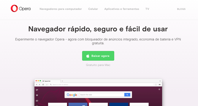 Opera é outro navegador que aposta em VPN (Foto: Reprodução/Felipe Vinha)