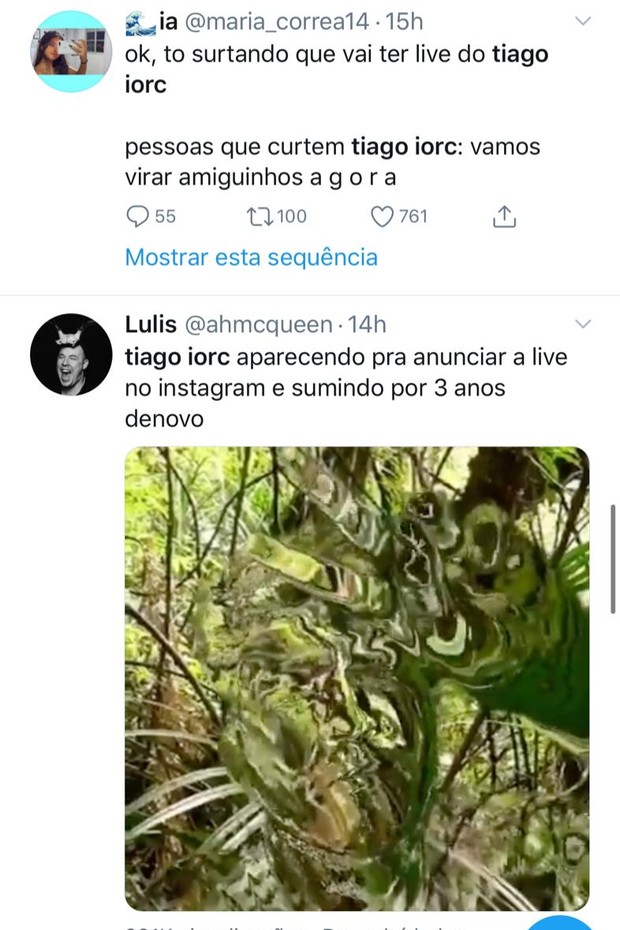 Tiago Iorc anuncia live com vídeo divertido e viraliza (Foto: Reprodução/Instagram)