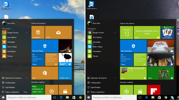 Windows 10 ganhou coluna adicionar de blocos no Menu Iniciar após atualização (Foto: Reprodução/Elson de Souza)