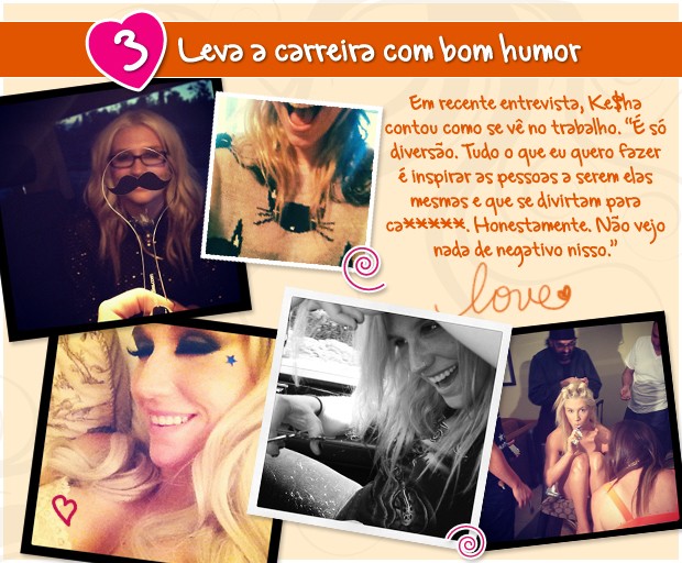 5 motivos para amar... Kesha (Foto: Reprodução/Arte Ana Tedeschi)