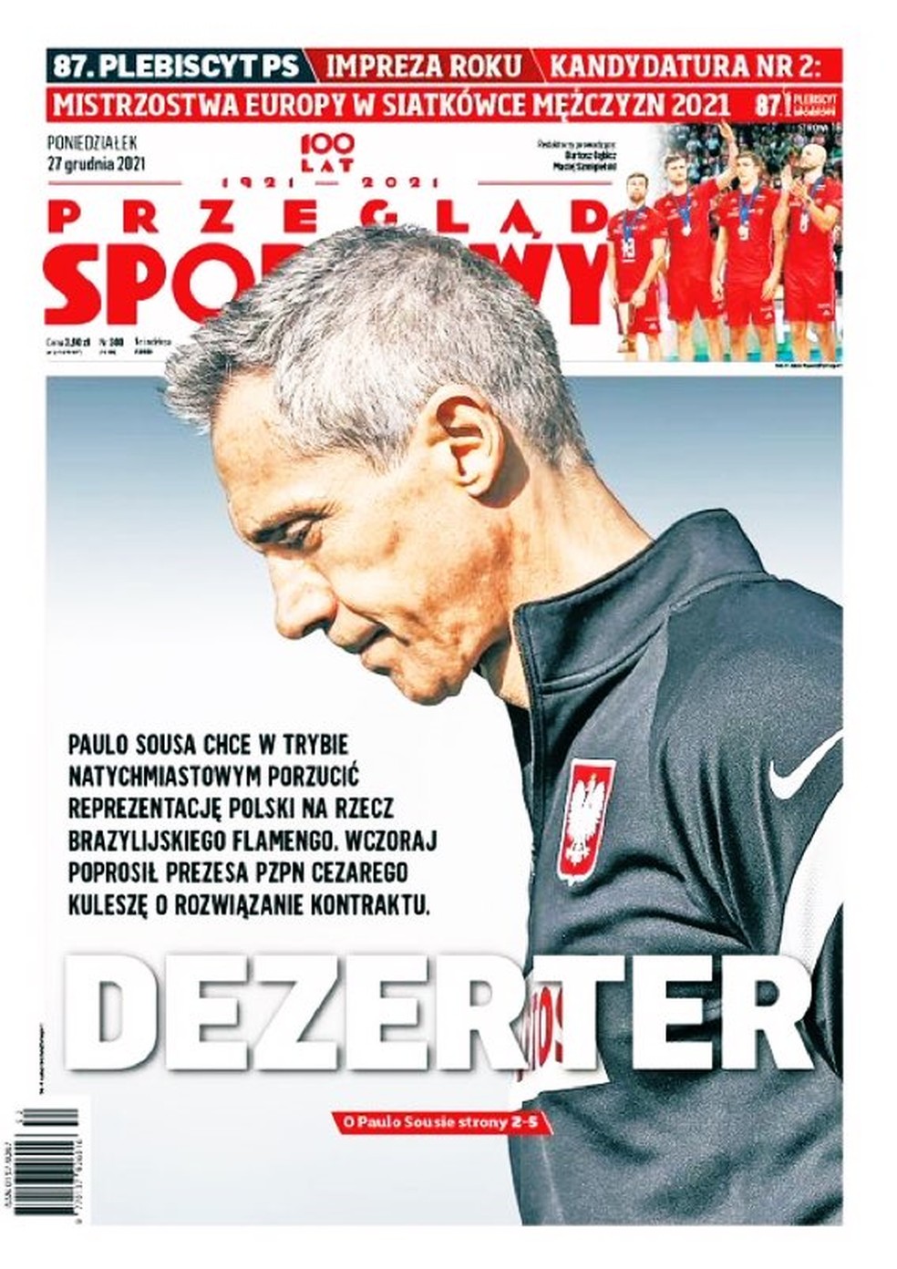 Jornal polonês critica Paulo Sousa: "Desertor" — Foto: Reprodução