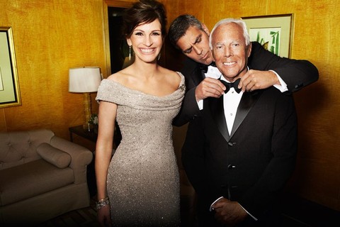 Giorgio Armani, George Clooney e Julia Roberts, 2008