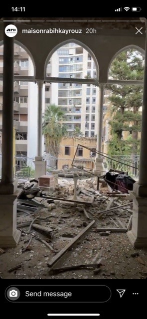 Ateliê de Rabih Kayrouz destruído na explosão do porto de Beirute (Foto: Reprodução)