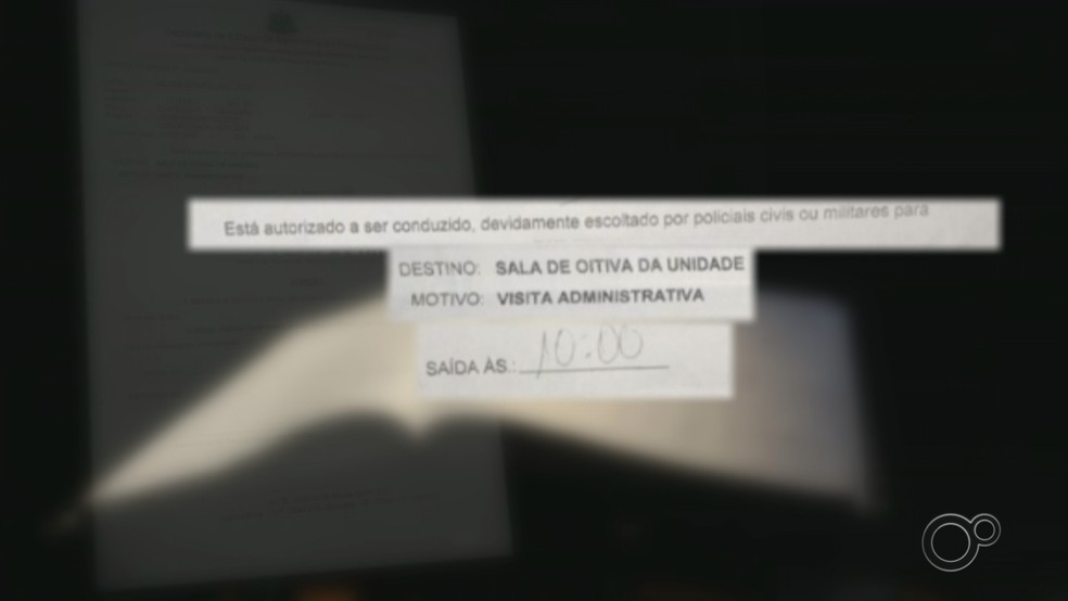 E-mail mostra pedido de escolta para preso do CDP de Sorocaba (SP) — Foto: Reprodução/TV TEM