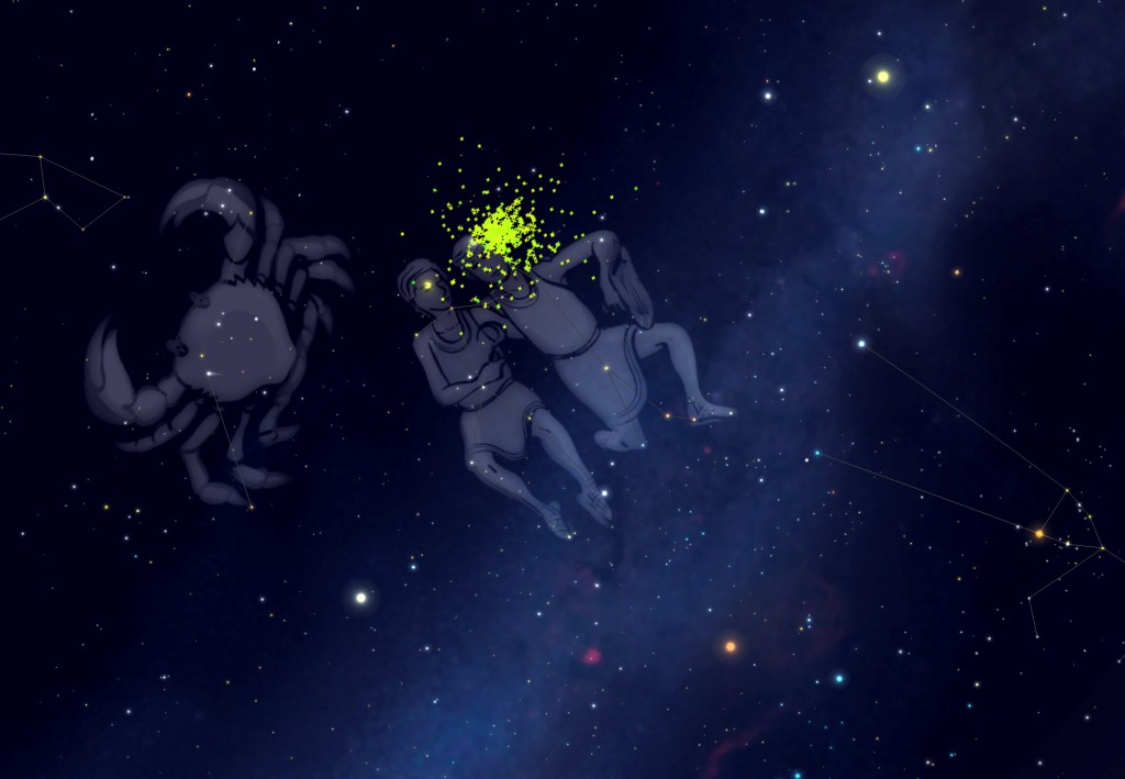 Chuva de meteoros geminídeos tem como radiante a Constelação de Gêmeos  (Foto: Nasa )